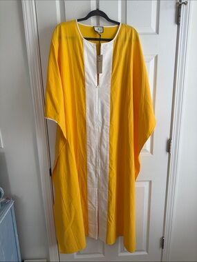 Tuckernuck Yellow and White Colorblock dress